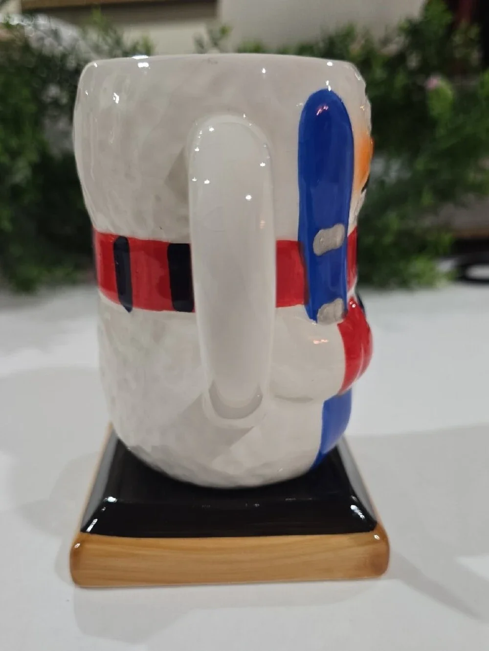 Bay Island White Snowman Mug with Red & Blue Accents Warm Your Heart 5.5
